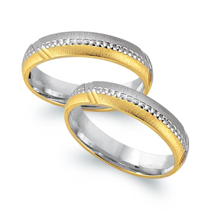 Wedding rings 18ct yellow-white gold