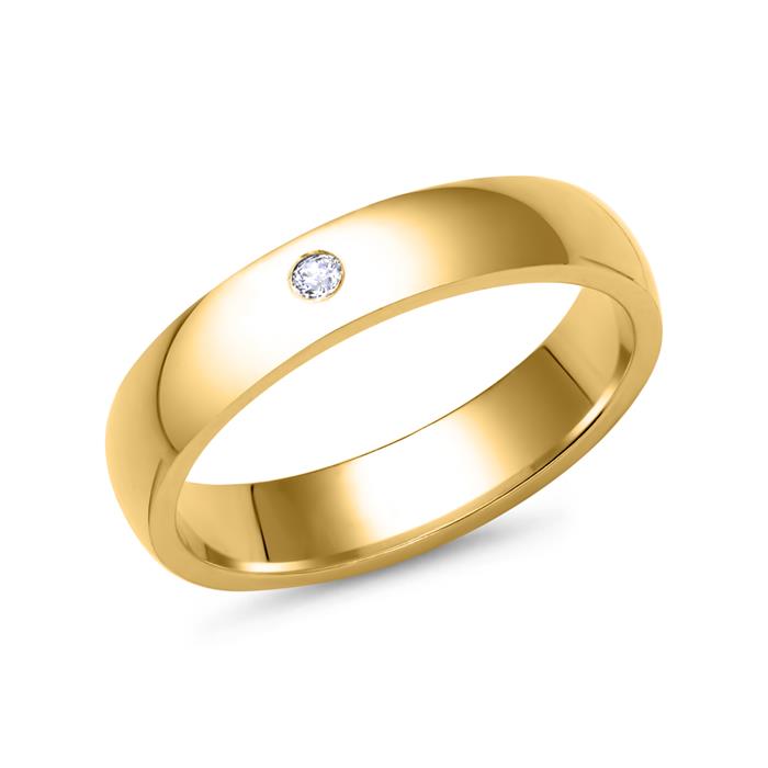 Wedding rings 14ct yellow gold with diamond