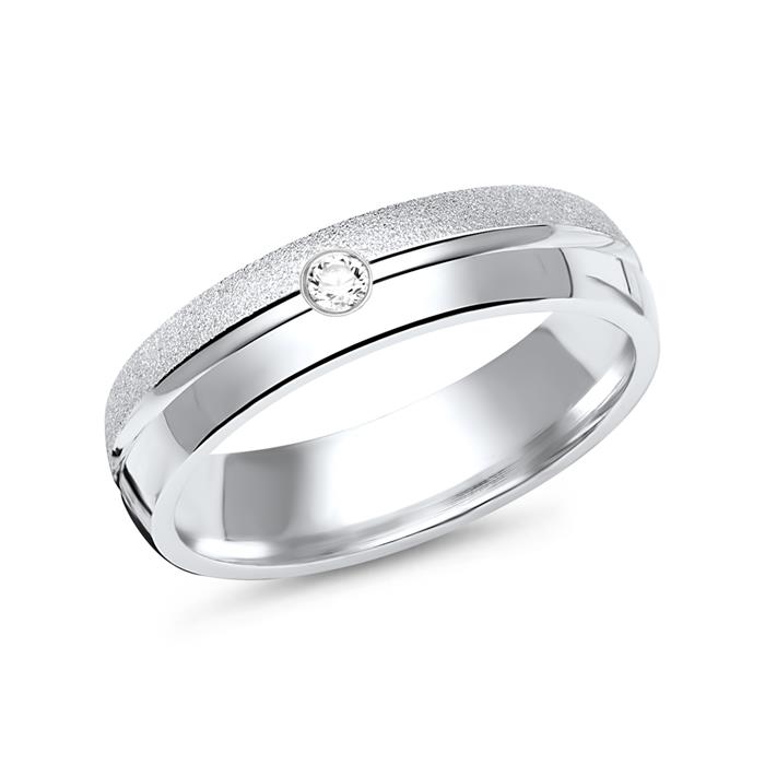 Wedding rings 8ct white gold with diamond