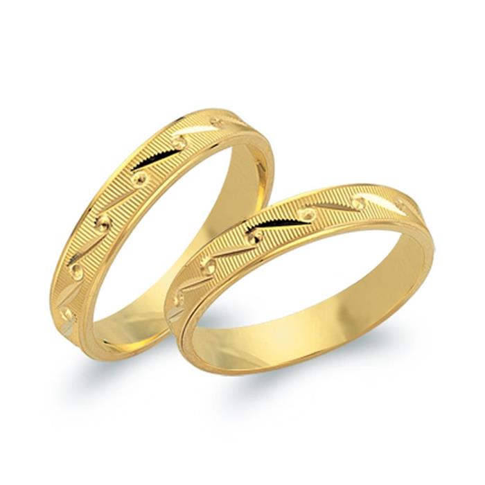 Wedding rings 18ct yellow gold