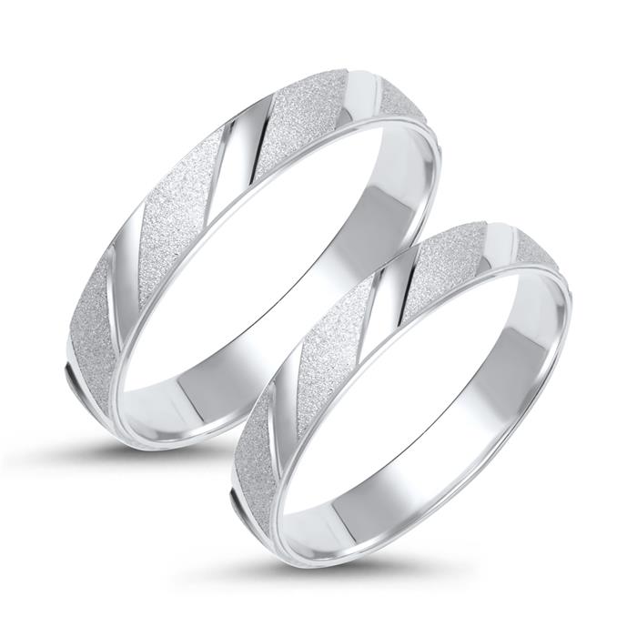 Wedding rings 8ct white gold