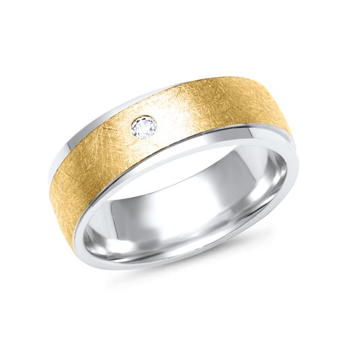 Wedding rings 14ct yellow-white gold with diamond