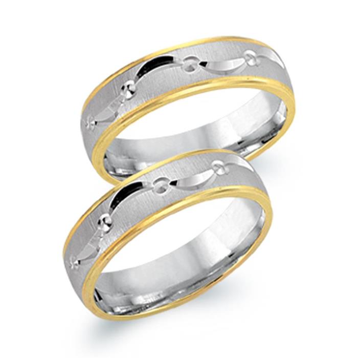 Wedding rings 8ct yellow-white gold