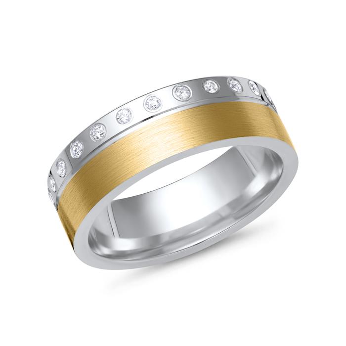 Wedding rings 18ct yellow-white gold 24 diamonds