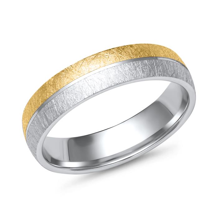 Wedding rings 18ct yellow-white gold 5 diamonds