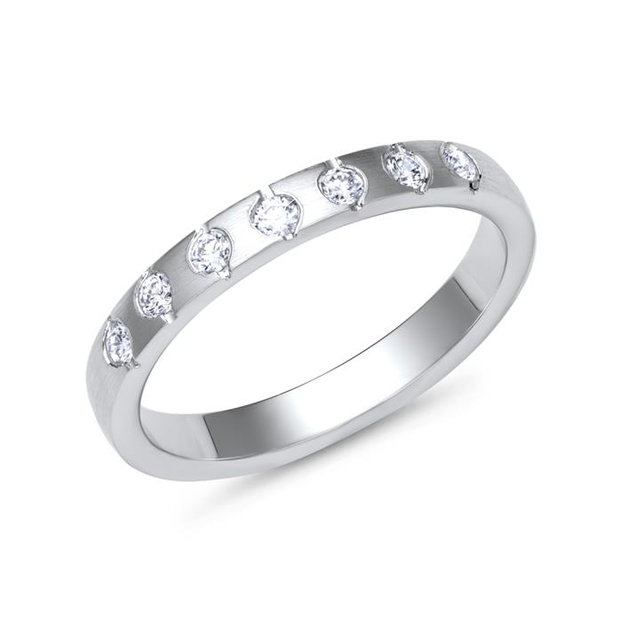 Wedding rings 8ct white gold 7 diamonds