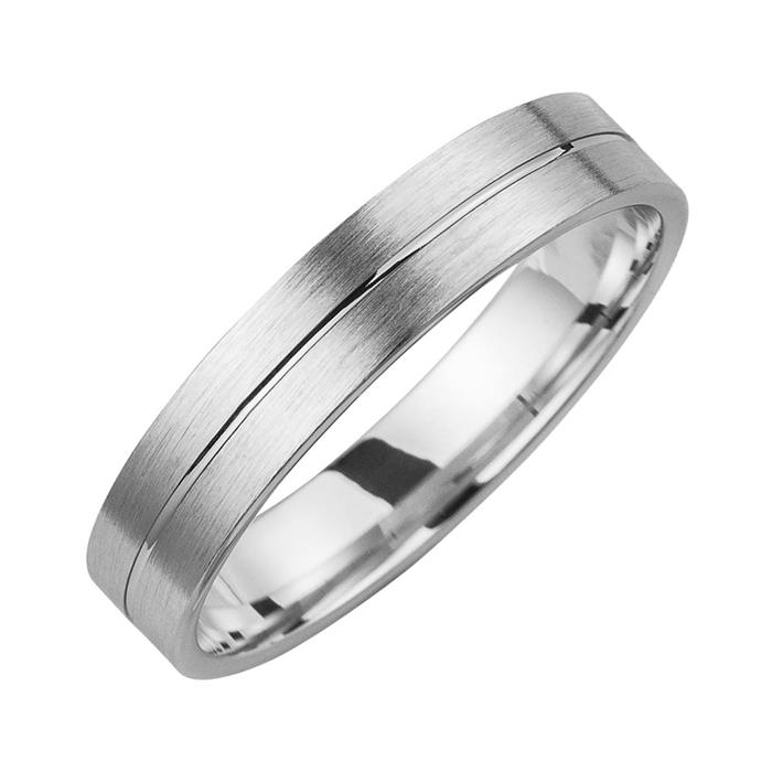 Wedding rings white gold with diamond width 4.5 mm