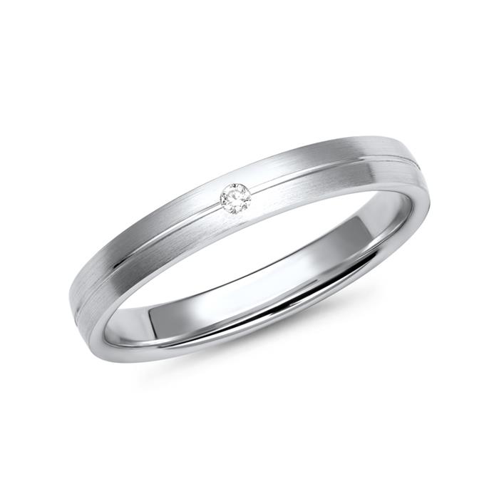 Wedding Rings White Gold With Diamond Width 3 mm
