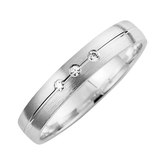 Wedding Rings White Gold With Brilliant Width 3.5 mm