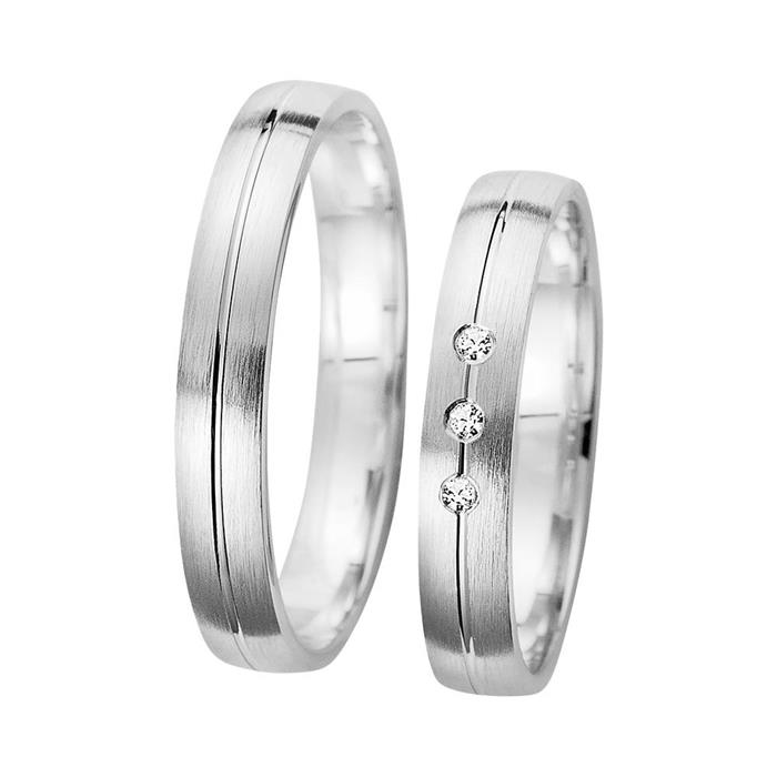 Wedding Rings White Gold With Brilliant Width 3.5 mm