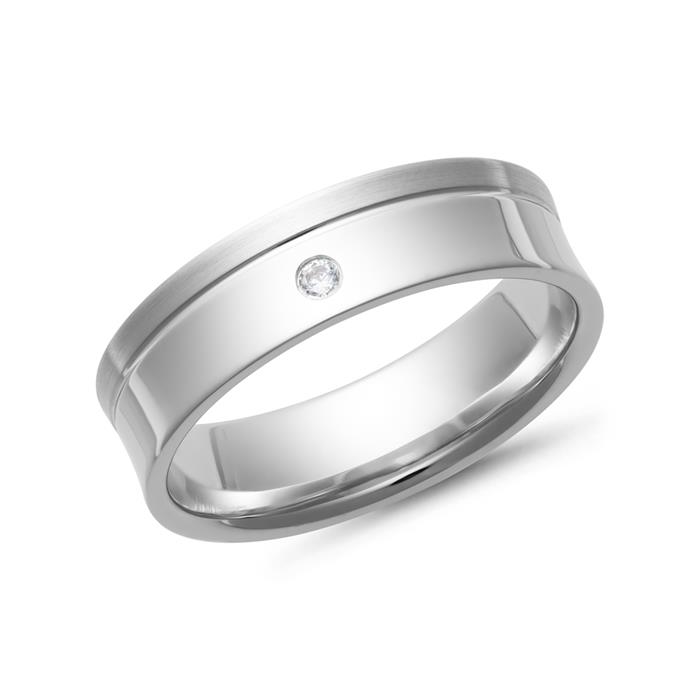 Wedding rings white gold with diamond width 5.5 mm