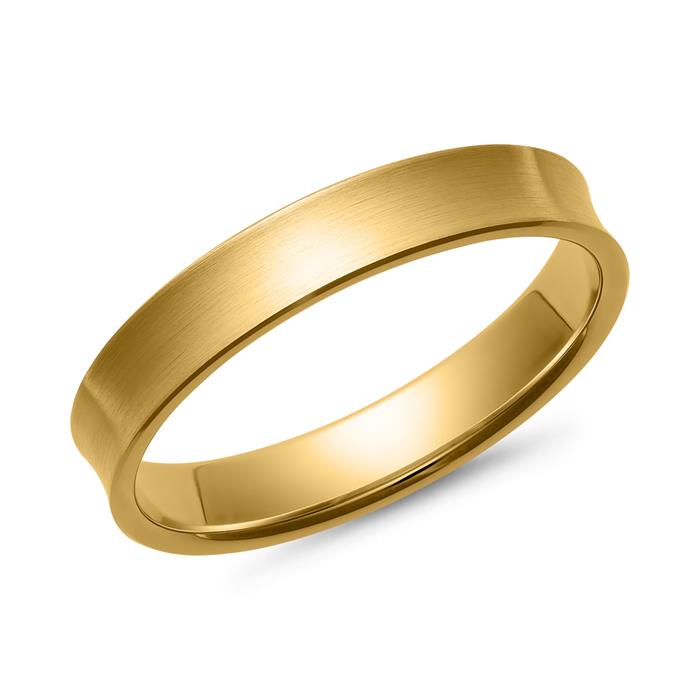 Wedding rings yellow gold with diamonds width 4 mm