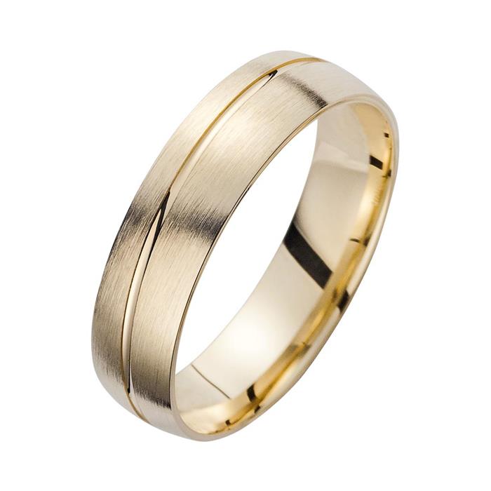 Wedding Rings Yellow Gold With Diamonds Width 5.5 mm