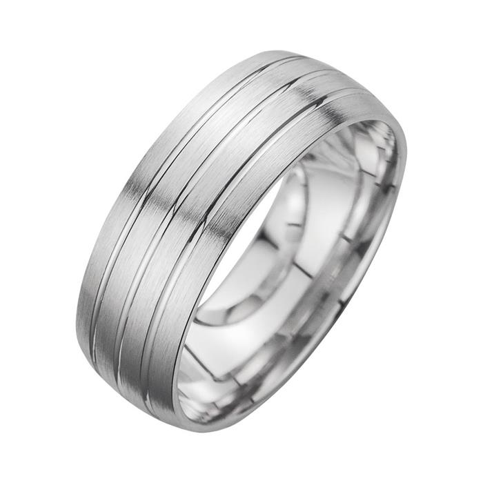 Wedding rings white gold width 6.5 mm