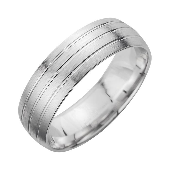 Wedding rings white gold width 6.5 mm