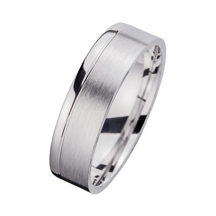 Wedding rings white gold with diamonds width 6 mm