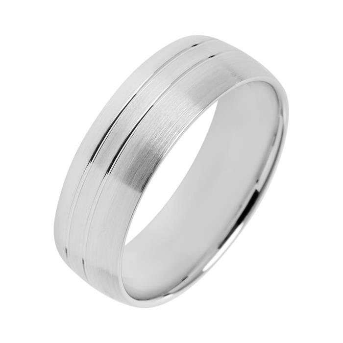 Wedding rings white gold with diamonds width 7 mm