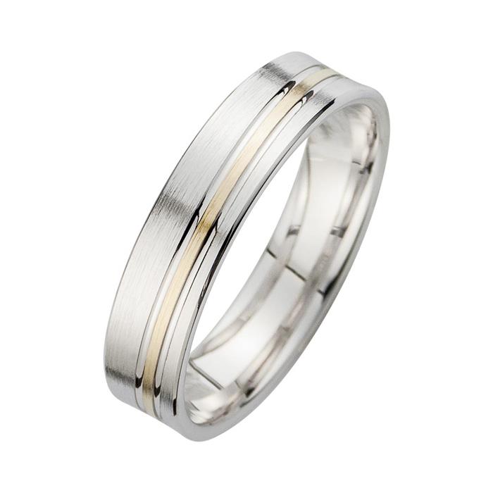 Wedding rings yellow and white gold width 4.5 mm