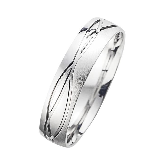 Wedding rings white gold width 5 mm