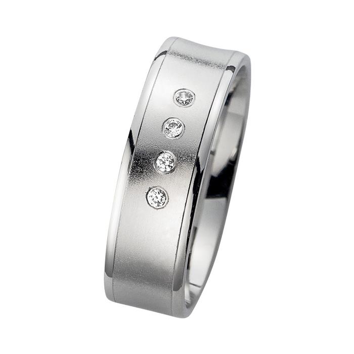 Wedding rings white gold with diamonds width 6 mm