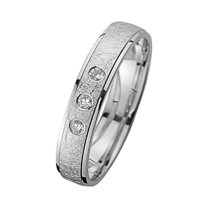 Wedding rings white gold with diamonds width 4 mm