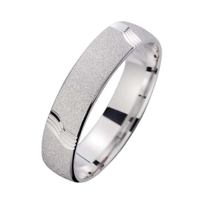 Wedding rings white gold with diamonds width 5 mm