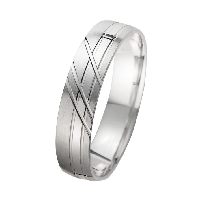 Wedding rings white gold width 5 mm