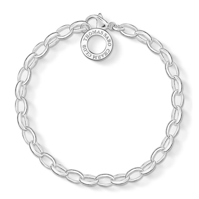 Charm club bracelet for ladies in sterling silver