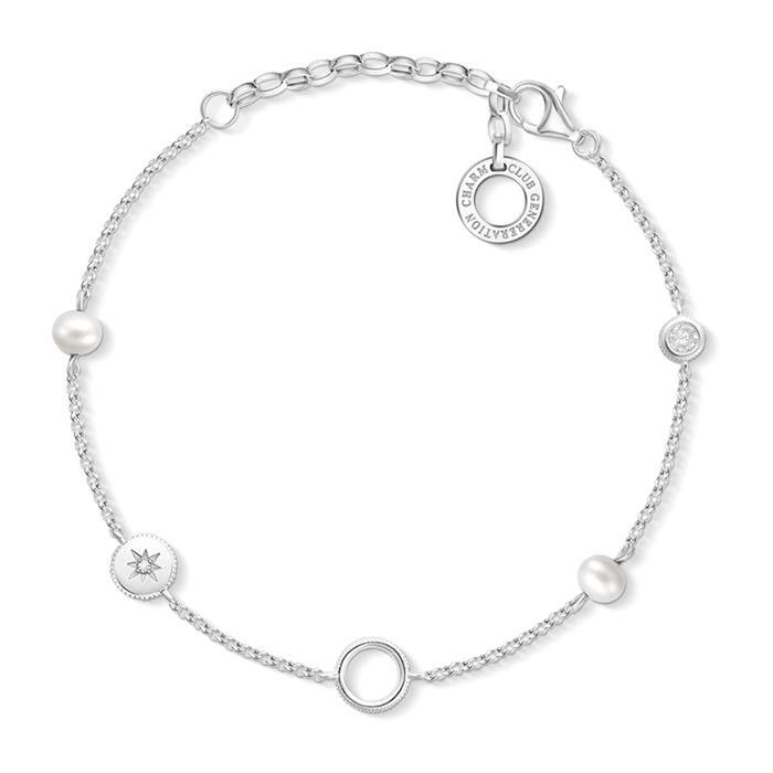 Charm Armband aus 925er Silber mit Perlen