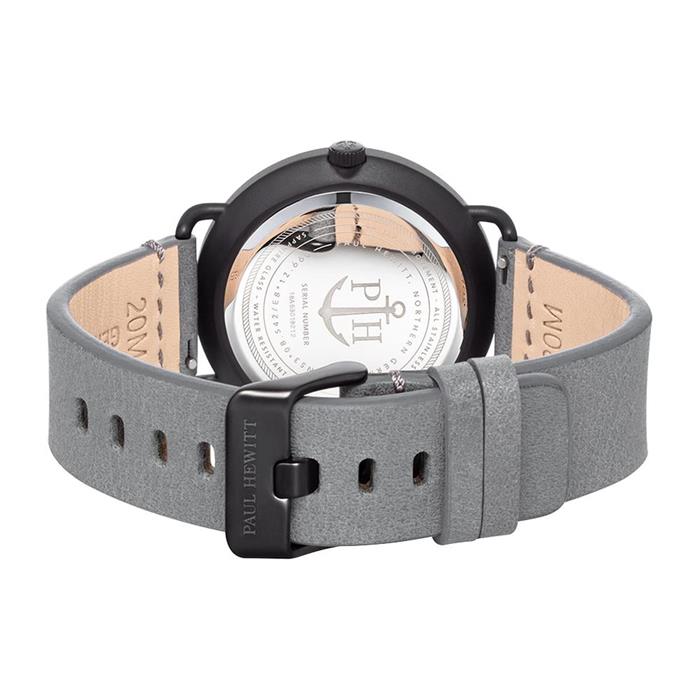 Men's watch breakwater line with grey leather strap