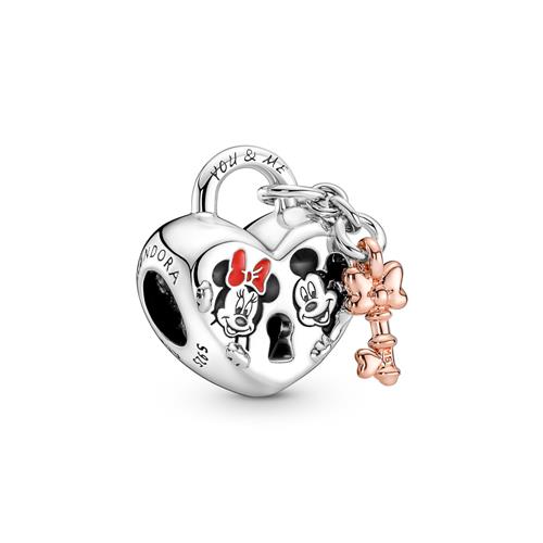 Mickey And Minnie Mouse Charm In 925S Silver