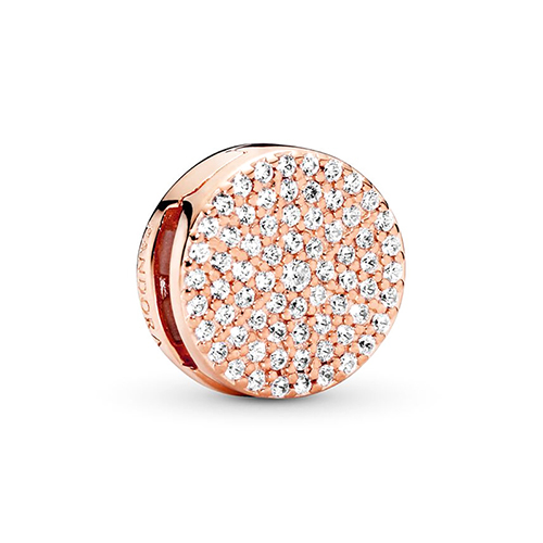 ROSE reflections clip for ladies with zirconia engravable