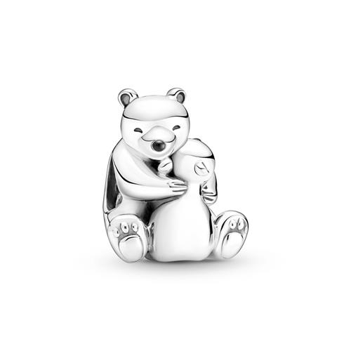 Charm Hugging Polar Bears aus 925er Silber, Emaille