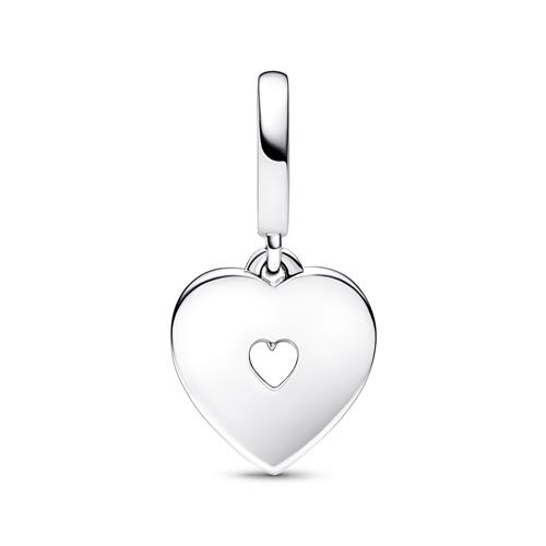 Double Charm Pendant Heart In 925 Silver