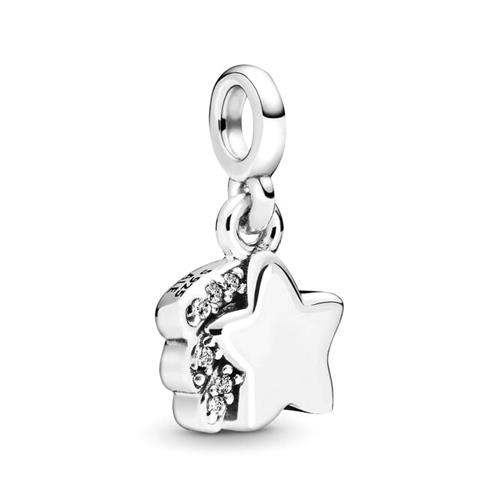 Me Charm Shooting Star In 925 Silver With Zirconia