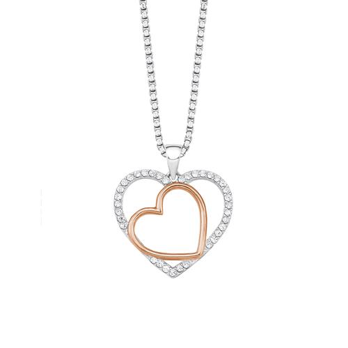 Necklace Hearts For Ladies In Sterling Silver