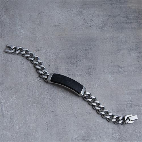 Stainless Steel Bracelet Carbon Element Engraving