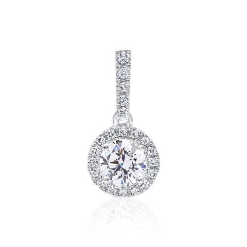 18K White Gold Necklace with Lab Grown Diamond Pendant