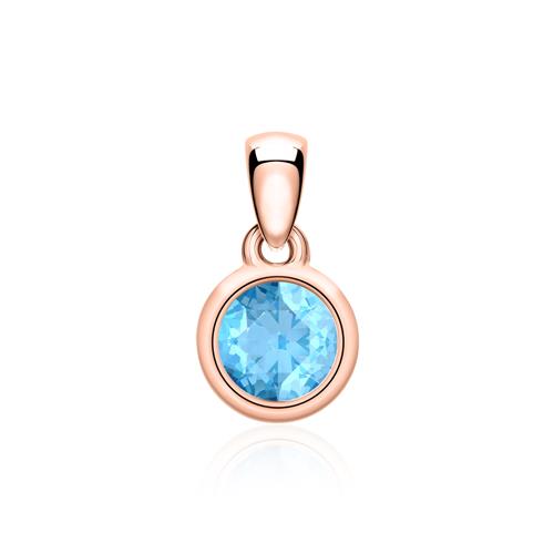 14 Carat Rose Gold Necklace With Blue Topaz
