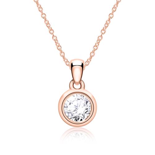 585er Roségold Halskette für Damen mit Diamant