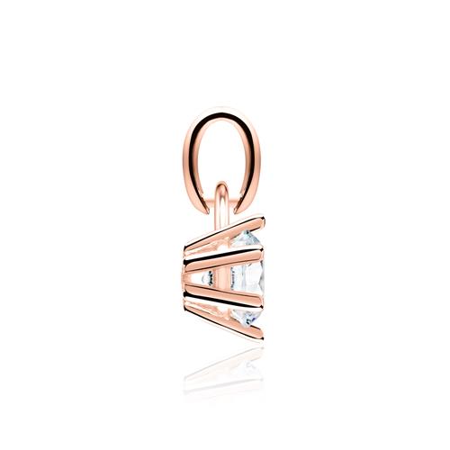 14K rose gold necklace with diamond, lab grown