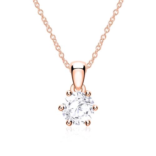 585er Roségold Kette mit Weißtopas