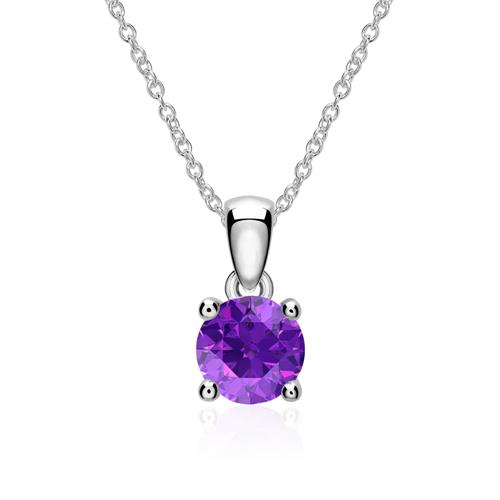 Necklace In 14 Carat White Gold With Amethyst