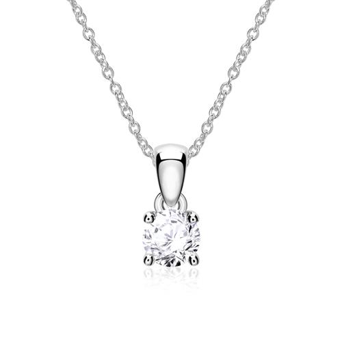 Necklace For Ladies In 14ct White Gold With Diamond