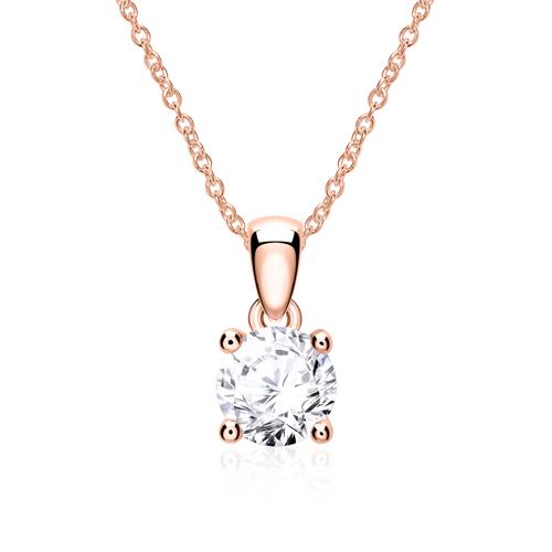 Diamond Necklace For Ladies In 14ct Rose Gold