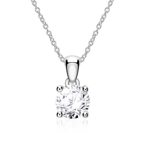 Pendant In 14ct White Gold For Ladies With Diamond