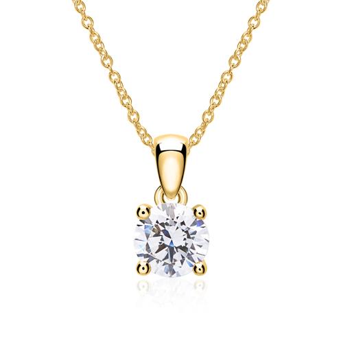 Lab grown diamond pendant in 14-carat gold