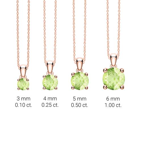 Necklace In 14K Rose Gold With Peridot Pendant