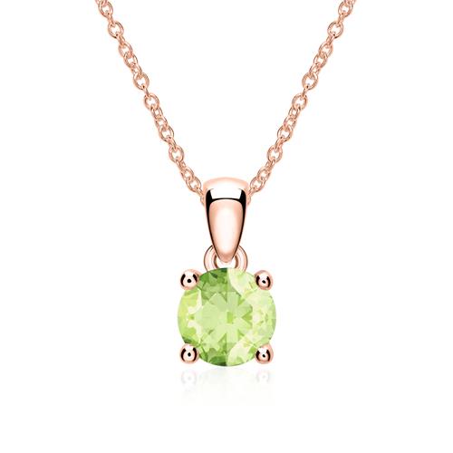 Halskette aus 585er Roségold mit Peridot Anhänger