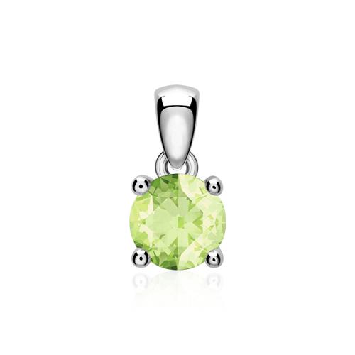 Necklace In 14-Carat White Gold With Peridot